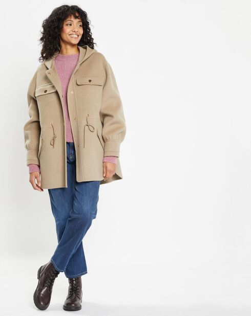 Veste 100% Laine Carla taupe