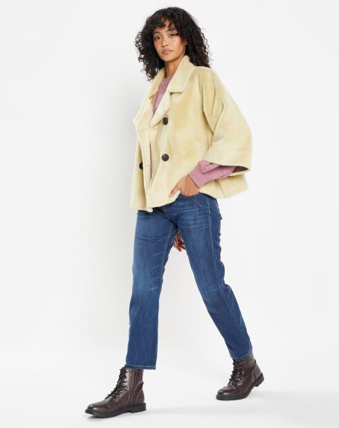 Paletot en Fausse Fourrure Dolores amande