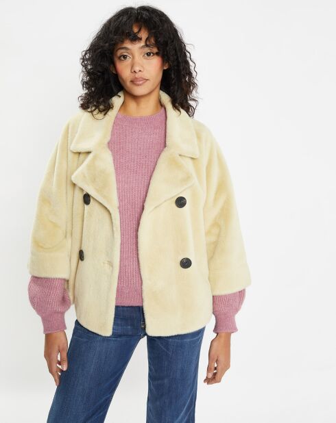 Paletot en Fausse Fourrure Dolores amande