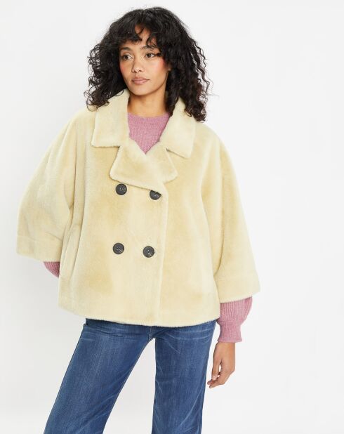 Paletot en Fausse Fourrure Dolores amande