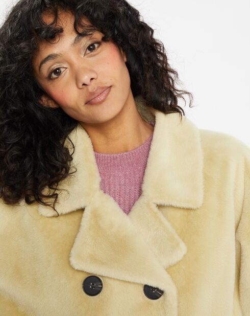 Paletot en Fausse Fourrure Dolores amande