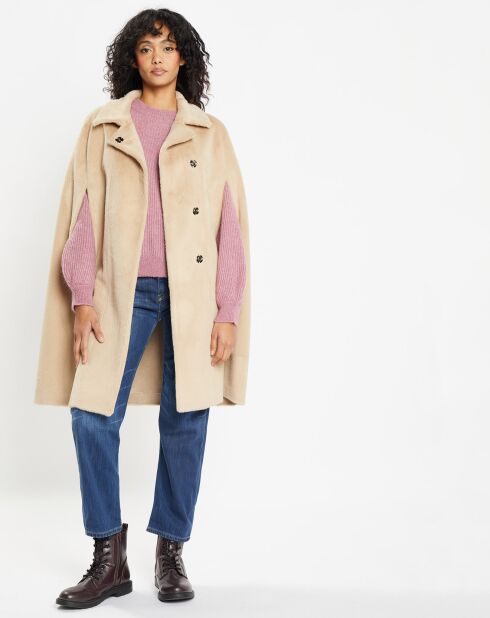 Cape en Fausse Fourrure Mimi beige