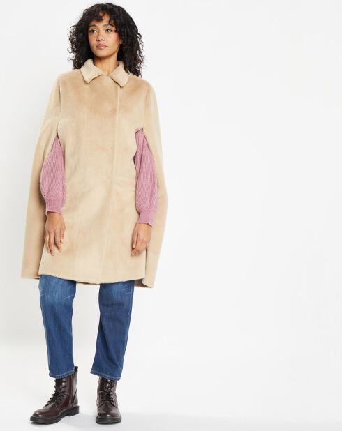 Cape en Fausse Fourrure Mimi beige