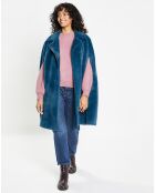 Cape en Fausse Fourrure Mimi bleue