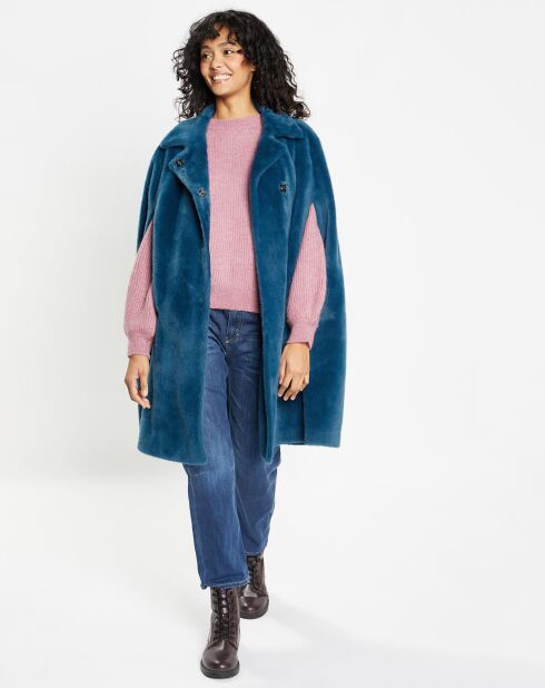 Cape en Fausse Fourrure Mimi bleue