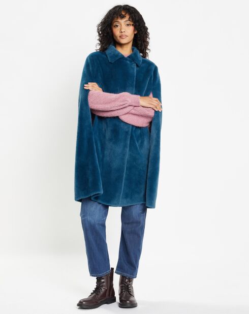 Cape en Fausse Fourrure Mimi bleue