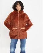 Manteau réversible en Fausse Fourrure Mia terracota