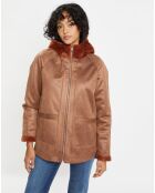 Manteau réversible en Fausse Fourrure Mia terracota