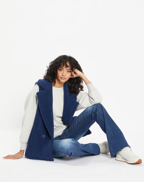 Gilet en Fausse Fourrure W1622 Mont indigo