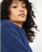 Blouson réversible en Fausse Fourrure Short Hood indigo