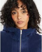 Blouson réversible en Fausse Fourrure Short Hood indigo
