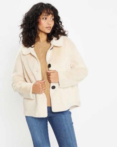 Veste en Fausse Fourrure Daria sabbia