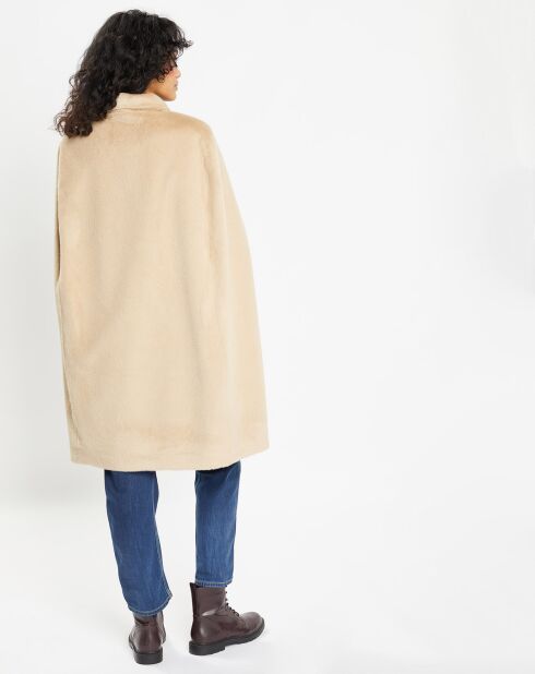 Cape en Fausse Fourrure Mimi beige
