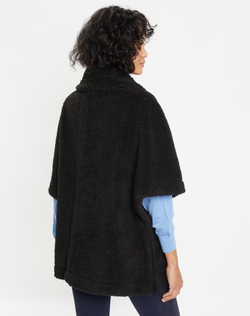 Cape réversible en Fausse Fourrure Mont noire