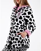 Veste Polaire Imprimé noir/blanc/rose