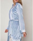 Peignoir Satin Dots bleu