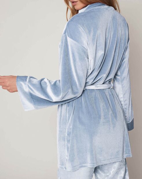 Peignoir Satin Dots bleu