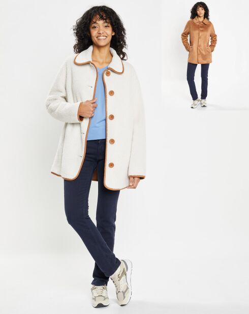 Veste réversible en Fausse Fourrure 309 Mont cannela white