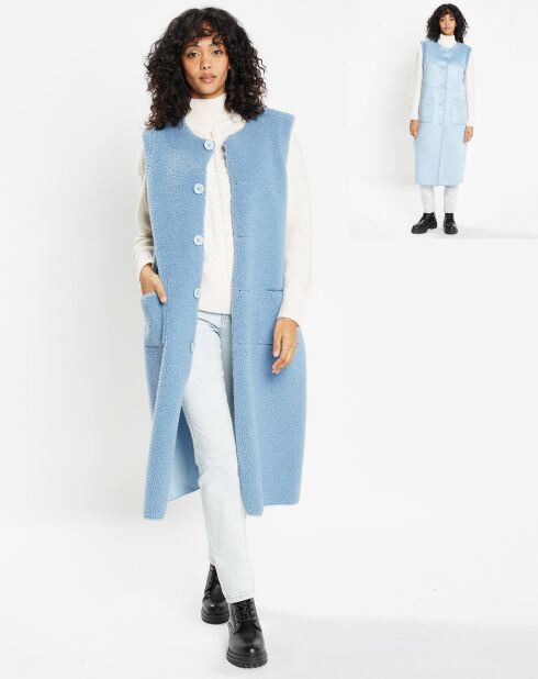 Gilet réversible en Fausse Fourrure 373 Mont bleu