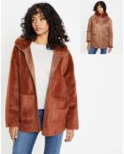 Manteau réversible en Fausse Fourrure Mia terracota