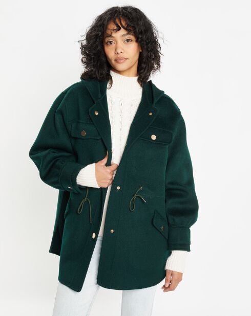 Veste 100% Laine Carla vert sapin