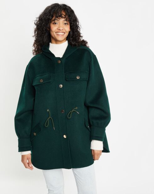 Veste 100% Laine Carla vert sapin