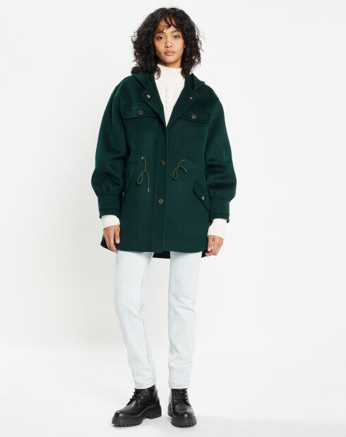 Veste 100% Laine Carla vert sapin