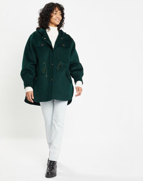 Veste 100% Laine Carla vert sapin