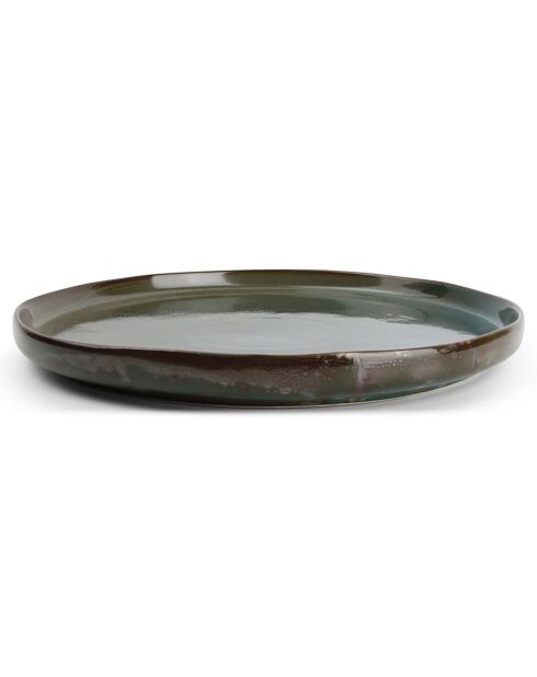 4 Assiettes plates en Porcelaine emerald Studio Urban vertes - 26x2.5x26 cm