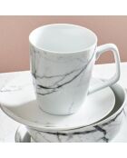 4 Bols en Porcelaine marble Stone marbré blanc/noir - 18x6x0 cm