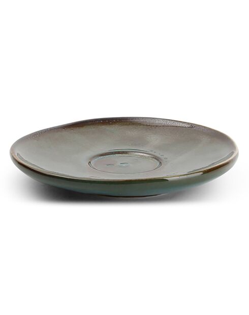 4 Soucoupes à moka  en Porcelaine emerald Studio Urban vertes - 11x2x11 cm