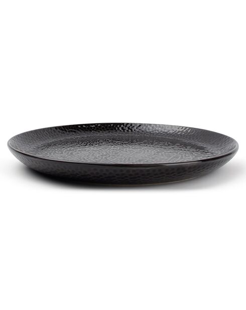 4 Assiettes plates Mielo noires - 20.5x2x20.5 cm
