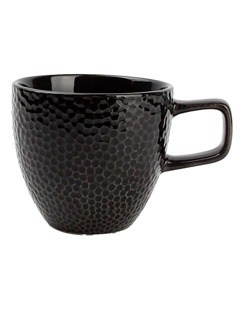 4 Tasses et soucoupes Mielo noires - 11x7x8 cm