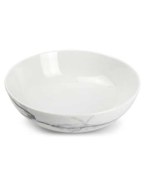4 Bols en Porcelaine marble Stone marbré blanc/noir - 18x6x0 cm