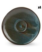 4 Soucoupes à moka  en Porcelaine emerald Studio Urban vertes - 11x2x11 cm