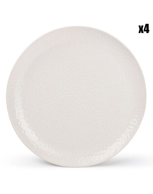 4 Assiettes dessert Mielo blanches - 15.5x1.5x15.5 cm