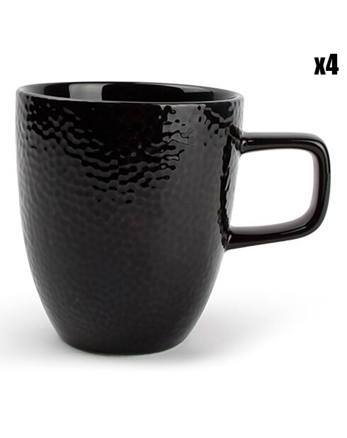 4 Mugs Mielo noirs - 12x10x9 cm