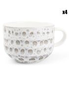 4 Mugs Nima blancs - 15x8.5x12 cm