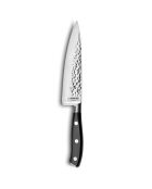 Couteau de chef martelé avec protection de lame Carbon noir - 25x3x3 cm