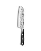 Couteau santoku martelé cm avec protection de lame Carbon noir - 30x3x3 cm