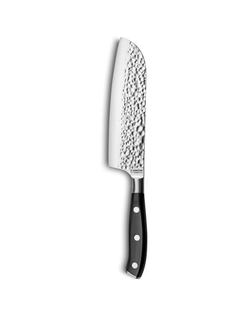 Couteau santoku martelé cm avec protection de lame Carbon noir - 30x3x3 cm