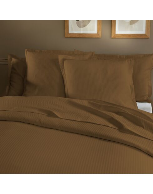 Set copripiumino Triomphe in raso di cotone color bronzo