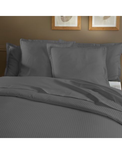 Set copripiumino Triomphe in raso di cotone grigio perla