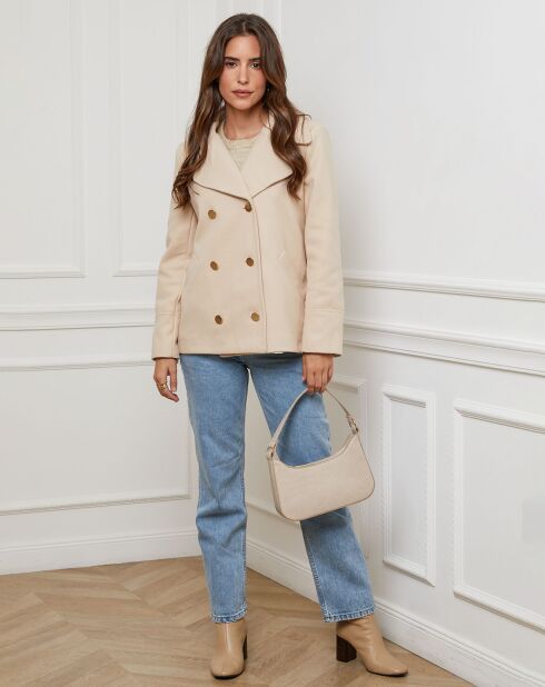 Abrigo corto beige Clothilde