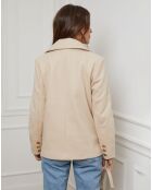 Abrigo corto beige Clothilde
