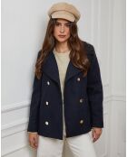 Marineblauwe korte jas Clothilde