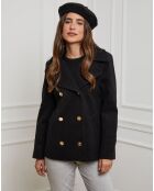 Clothilde schwarzer Kurzmantel