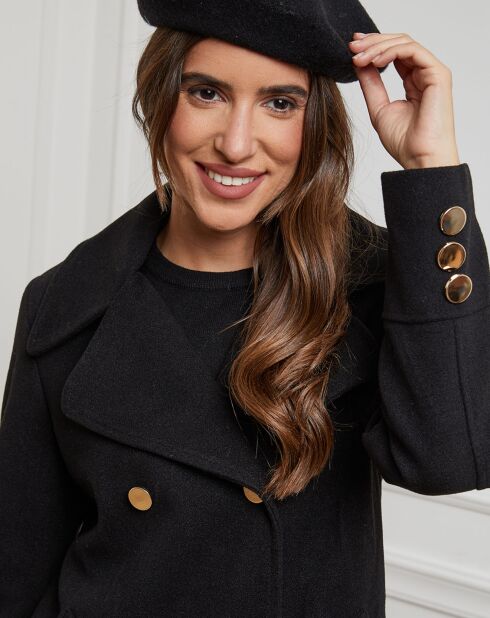 Clothilde schwarzer Kurzmantel