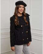 Clothilde schwarzer Kurzmantel