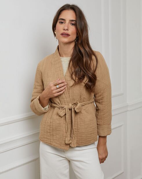 Gilet Flore camel